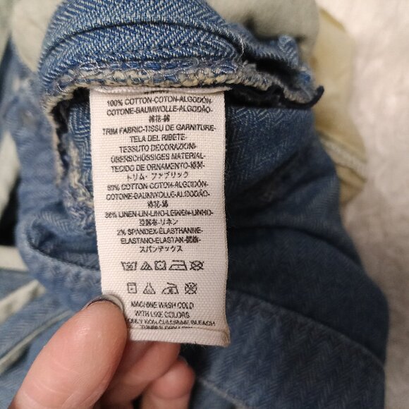 Free People Women's Blue Denim Cotton Overalls Jumpsuit Size 28 - Picture 9 of 9